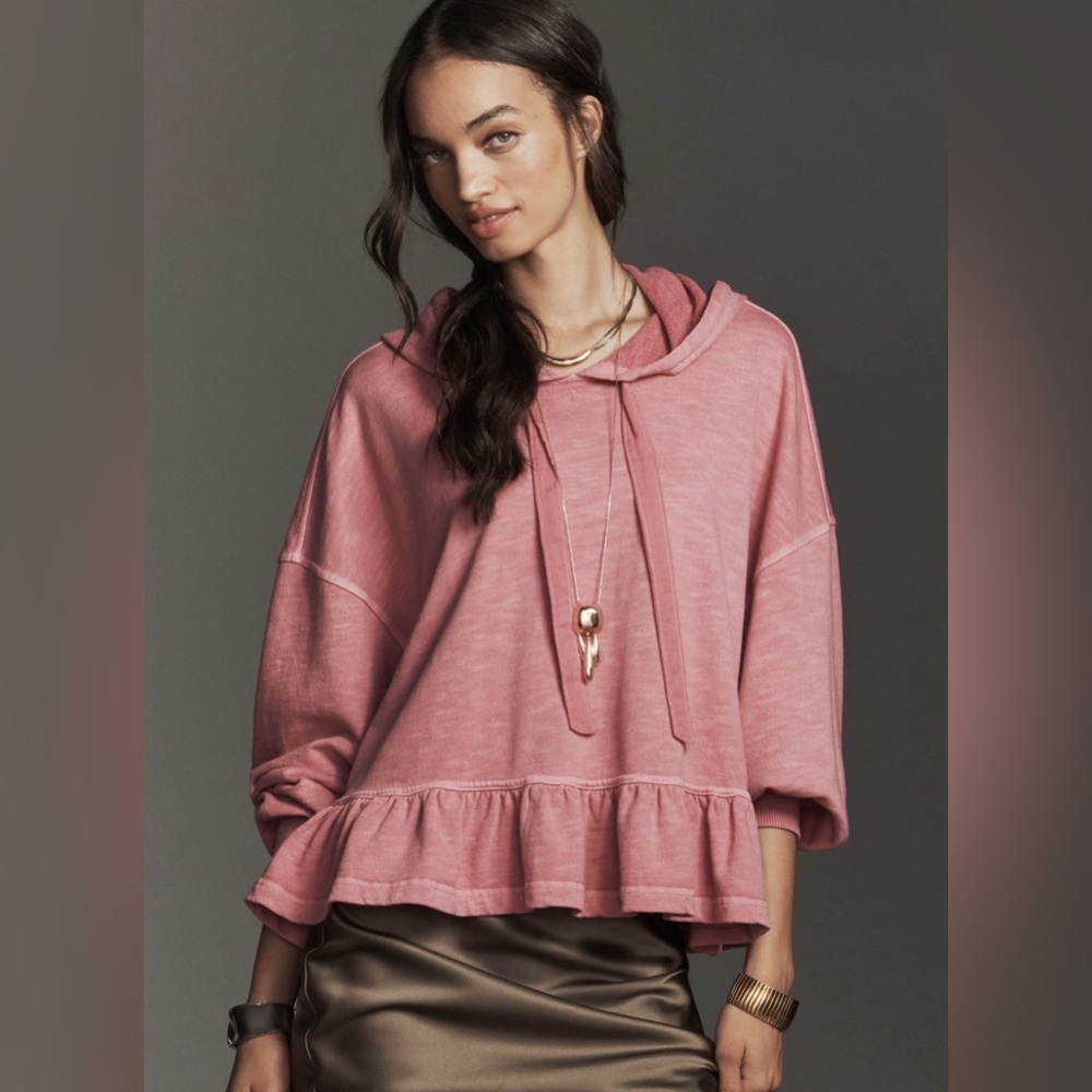 New Anthropologie Flounce Hoodie Size Medium